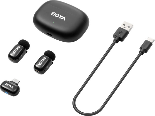 Boya Mini 2 Lavalier-Mikrofon für USB-C in Schwarz - Bild 1
