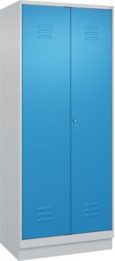 C+P Wäsche-Spind Classic PLUS mit Sockel, 2 Abteile, grau/blau, B/T/H: 80 x 50 x 195 cm - Bild 1