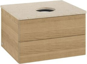 V&B Waschtischunterschrank Antao mit Frontstruktur in Honey Oak, B/T/H: 60 x 36 x 50 cm - Bild 1