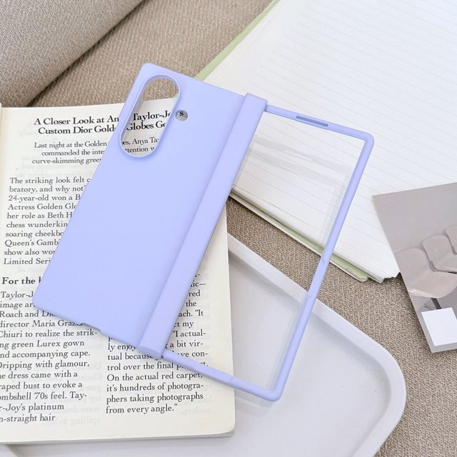 Einfarbige Macaron Handyhülle für Samsung Galaxy Z Fold 7 6 5 4 3 5G mit Scharnier-Schutz in Grün - Bild 1