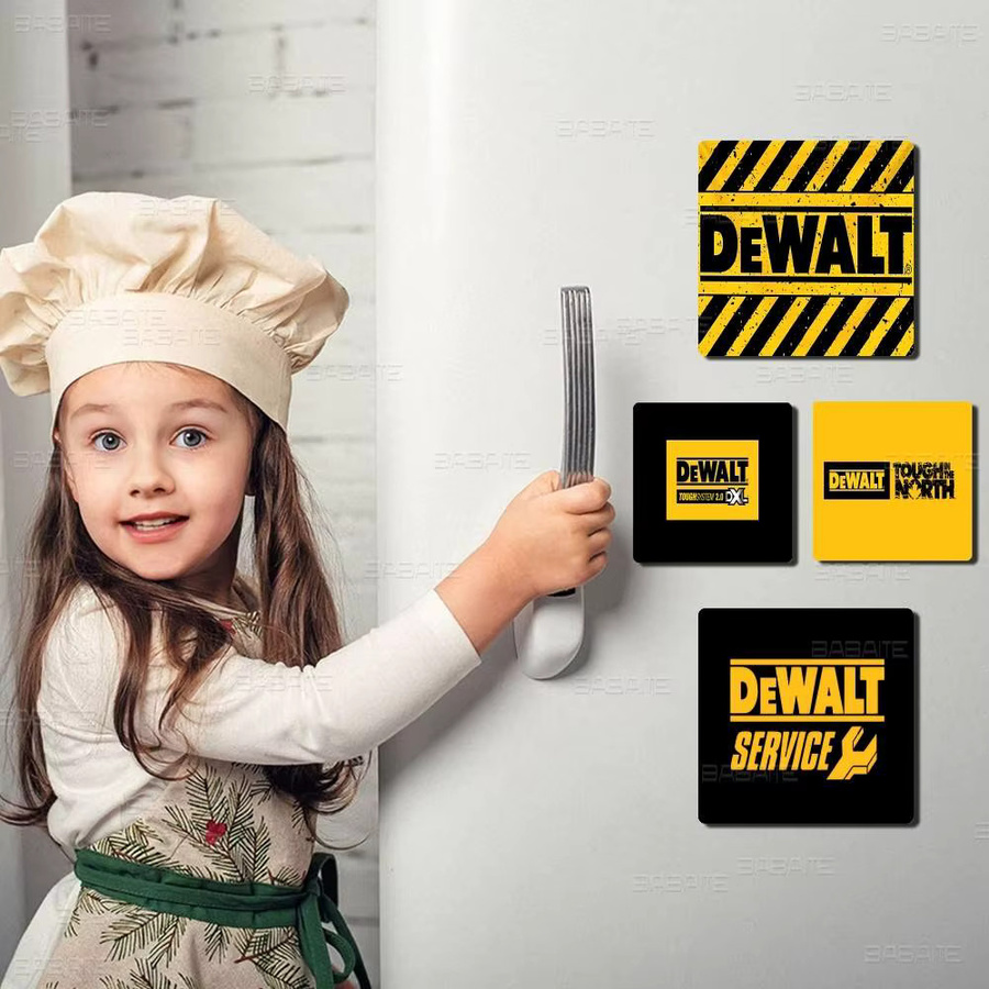 DEWALTS Logo Foto Kühlschrank Magnet Quadratische Aufkleber zur Personalisierung für Home Decor und Souvenirs - Bild 2