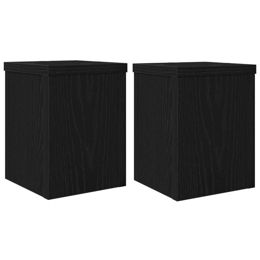 vidaXL Pflanzenständer 2er-Set in Schwarz mit Eichen-Optik, B/T/H: 15 x 15 x 20 cm - Bild 2