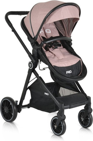 Moni Kombikinderwagen 2 in 1 Rio klappbar in Rosa mit Fußabdeckung und Einkaufskorb bis 22 kg