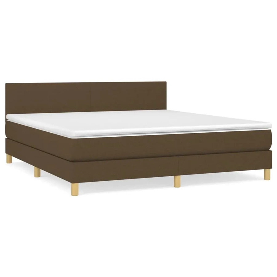 vidaXL Boxspringbett mit Matratze Hybrid-Design in Dunkelbraun, B/T: 160 x 200 cm - Bild 2