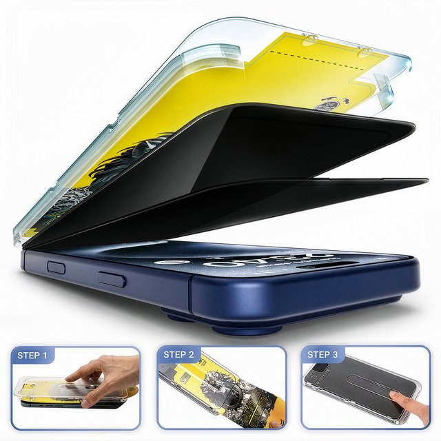 GreenHec Panzerfolie Privacy Glas als Sichtschutz für iPhone 16 15 14 13 Pro Max, transparent und stoßfest - Bild 1