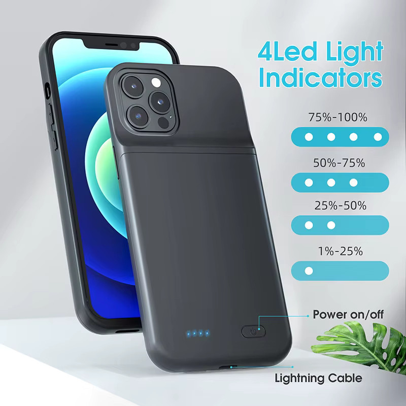 Fraternize Smart Battery Case Power Bank Ladegerät Abdeckung für iPhone in Schwarz - Bild 3