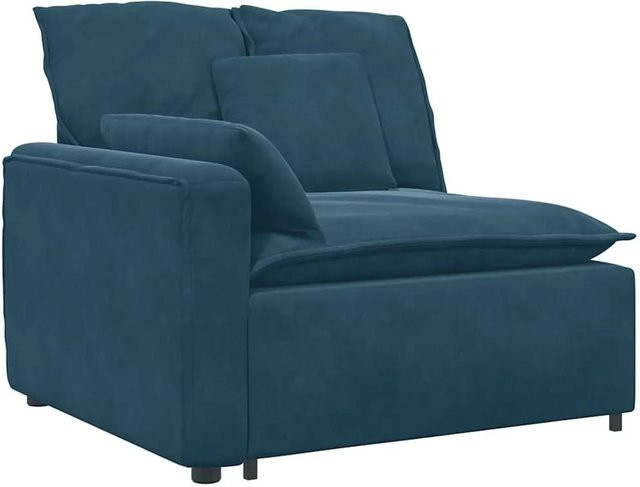 vidaXL Modulares Sofa Endmodul mit Armlehne und Kissen in Blau - Bild 1