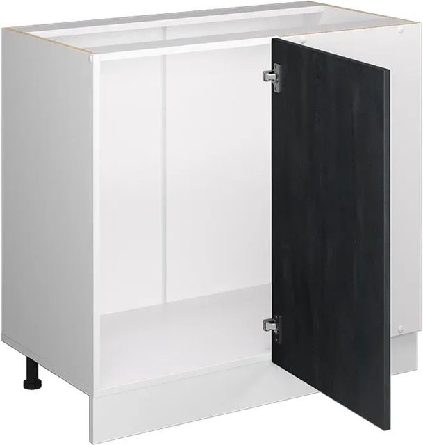 Vicco Eckunterschrank R-Line Küchen Eckschrank in Schwarz Beton und Weiß mit Arbeitsplatte in Eiche, Höhe: 86 cm - Bild 1
