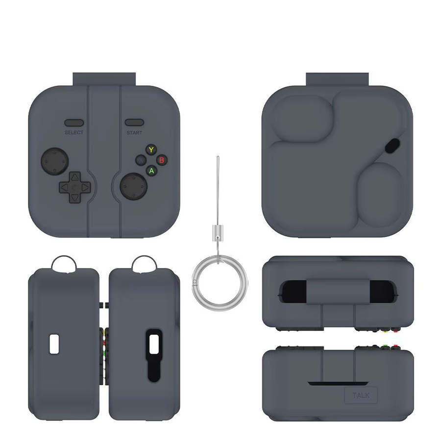 Schutzhülle für Nothing Ear (3) Bluetooth-Kopfhörer aus Silikon im Retro-Cartoon-Spielekonsolen-Stil, Schwarz - Bild 6