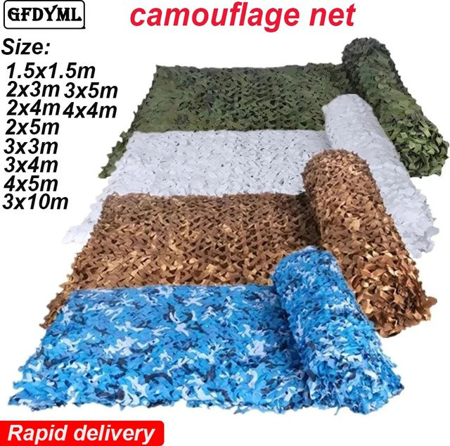Tarnnetz für Jagd und Garten in Weiß, Blau oder Beige, Schattierung für Pavillon und Außenbereich, B/T/H: 4 x 5 m oder 1,5 x 1 m - Bild 1