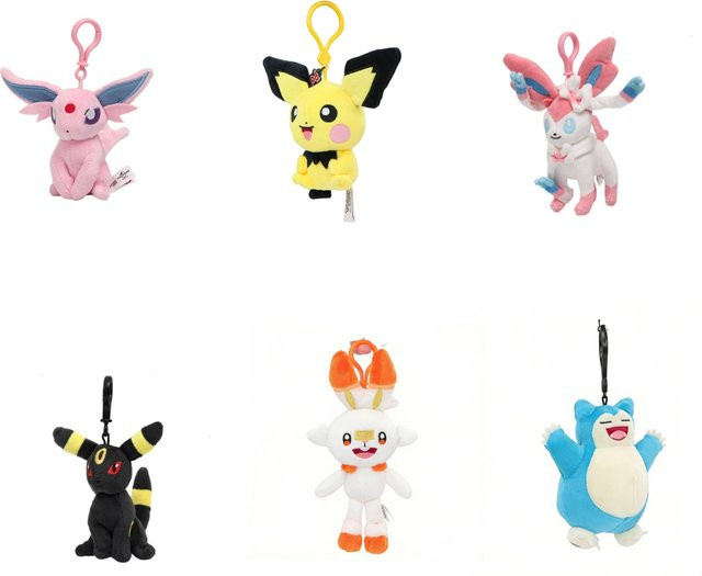 Pokémon Plüsch-Schlüsselanhänger Espeon Pichu Sylveon Umbreon Scorbunny Snorlax, Gefüllte Puppen-Taschenanhänger - Bild 1