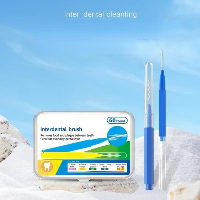 YUKUI Interdentalbürsten, 60 Stück, 0,4mm-1,5mm, Interdentalreiniger - Bild 1