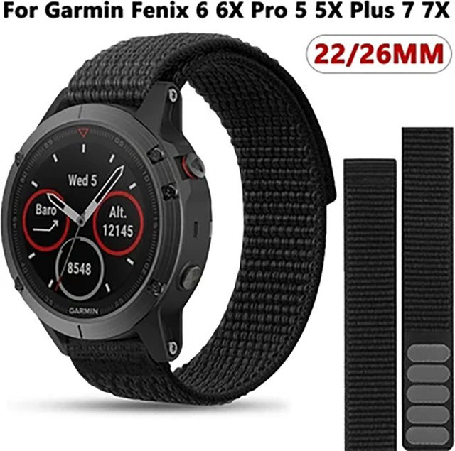Garmin Uhrenarmband Nylon, Schwarz, Unisex - Bild 1