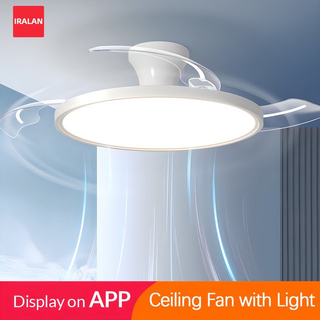 IRALAN Moderner Deckenventilator mit Licht in Weiß für Wohnzimmer, Esszimmer und Arbeitszimmer - Bild 1