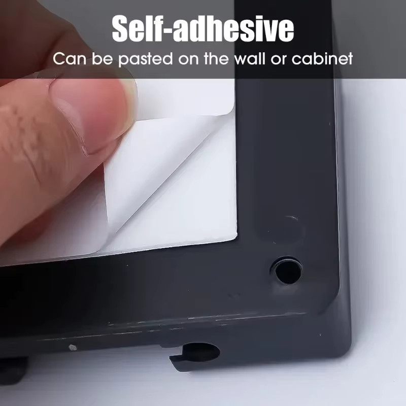 2 Stück wandmontierter Handyhalter-Organizer in Schwarz als Aufbewahrungsbox für Fernbedienung und Mobiltelefone mit Steckerständer - Bild 4