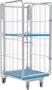 HMH nestainer 1450 KU Transportwagen in Blau mit 4-seitigem ZWB Cr 3 NT, Breite: 73,0 cm, Tiefe: 84,5 cm, Höhe: 20,5 cm - Bild 1