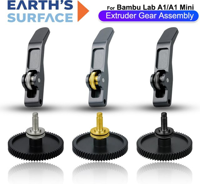 DLC-beschichtete Riemenscheibe aus Aluminiumlegierung für Bambu Lab A1 und A1 Mini 3D-Drucker, CNC-gefräst, Schwarz oder Grau - Bild 1