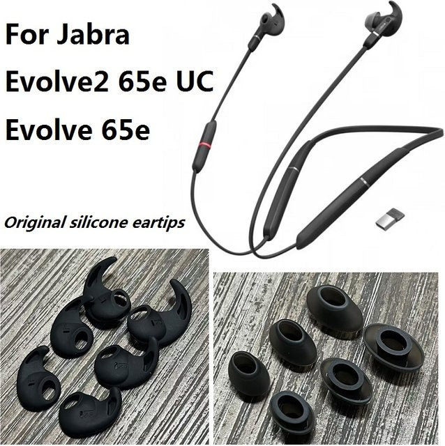 Jabra Ersatz-Ohrstöpsel aus Silikon für Evolve 65e und Evolve2 65e UC In-Ear-Funkkopfhörer in Schwarz - Bild 1