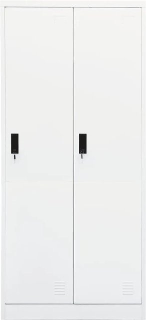 vidaXL Kleiderschrank aus Metall in Weiß mit Scharniertüren und Schloss, B/T/H: 80 x 50 x 180 cm - Bild 1