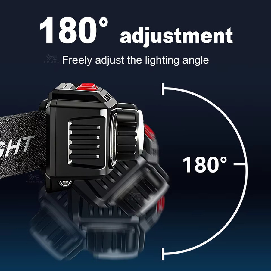 BALDR LED Stirnlampe mit COB-Technik und Akku, aufladbare Outdoor-Sport-Kopflampe in Schwarz - Bild 4