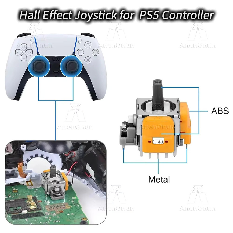 AnenOnun Hall-Effekt-Joystick für PS5-Controller als Anti-Drift Ersatz und Reparaturzubehör für 3D-Analogstick-Sensormodule in Multicolour - Bild 3