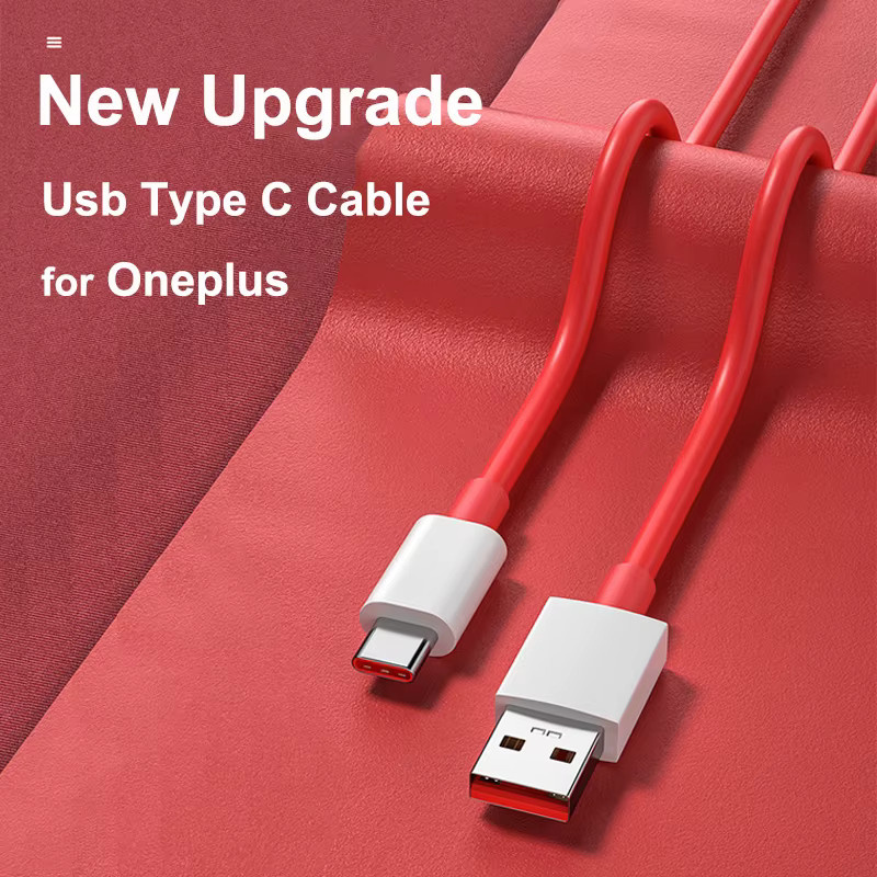 OnePlus SuperVOOC USB-C auf USB-C Schnellladekabel 65W mit Warp Dash Charge Funktion in Rot - Bild 2