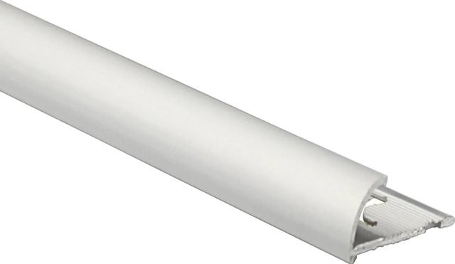 Arcansas Viertelkreis-Abschlussprofil aus Aluminium eloxiert Silber matt, Breite: 10 mm, Länge: 1 m - Bild 1