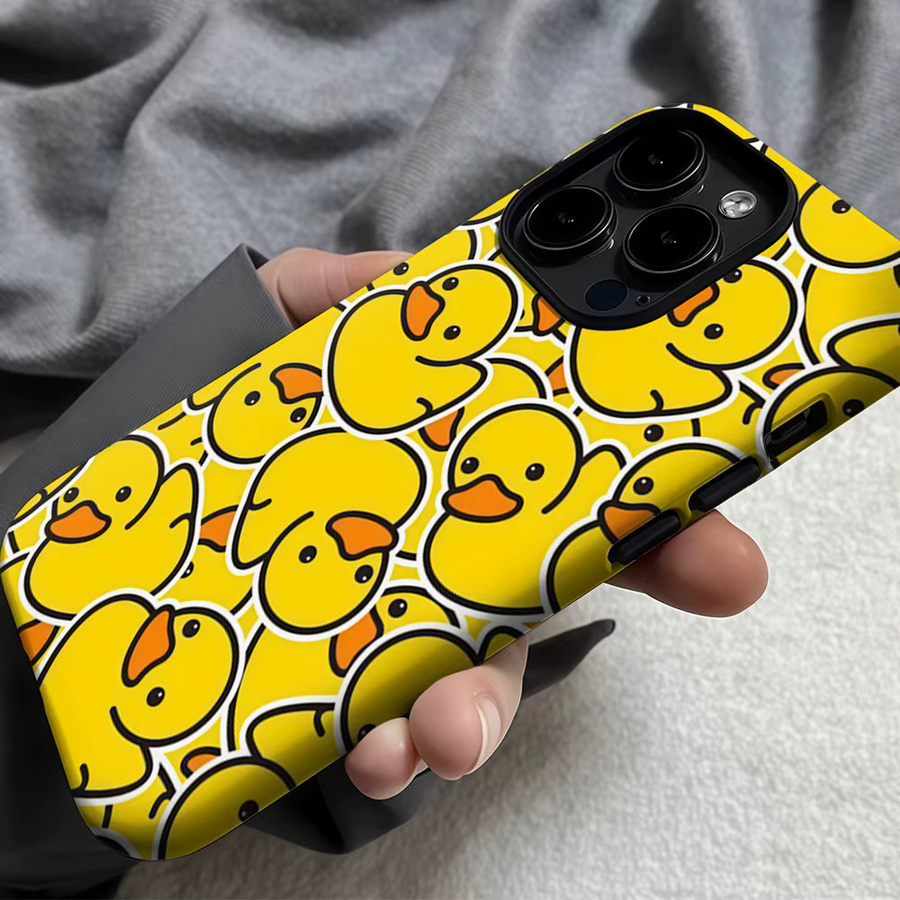 Magnetische Doppelschicht-Handyhülle mit gelben Gummienten für iPhone 17 16 15 14 Pro Max Plus - Bild 4