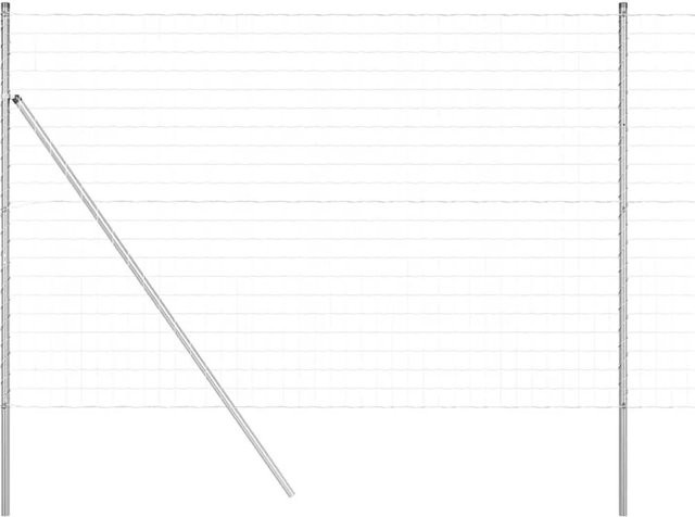 vidaXL Eurozaun mit Pfosten aus Stahl und PVC in Silber, Höhe: 160 cm, Länge: 1000 cm - Bild 1