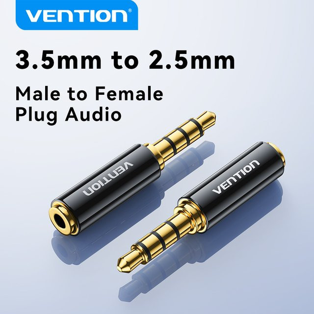 Vention Audio-Adapter von 3,5 mm Klinke auf 2,5 mm Stecker und Buchse für Lautsprecher, Laptop und Kopfhörer - Bild 1
