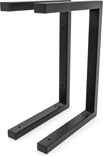 HEVVA Schwerlast Regalhalter ERLENBERG 2er Set aus Stahlrohr in Schwarz matt, Tiefe: 25 cm - Bild 1