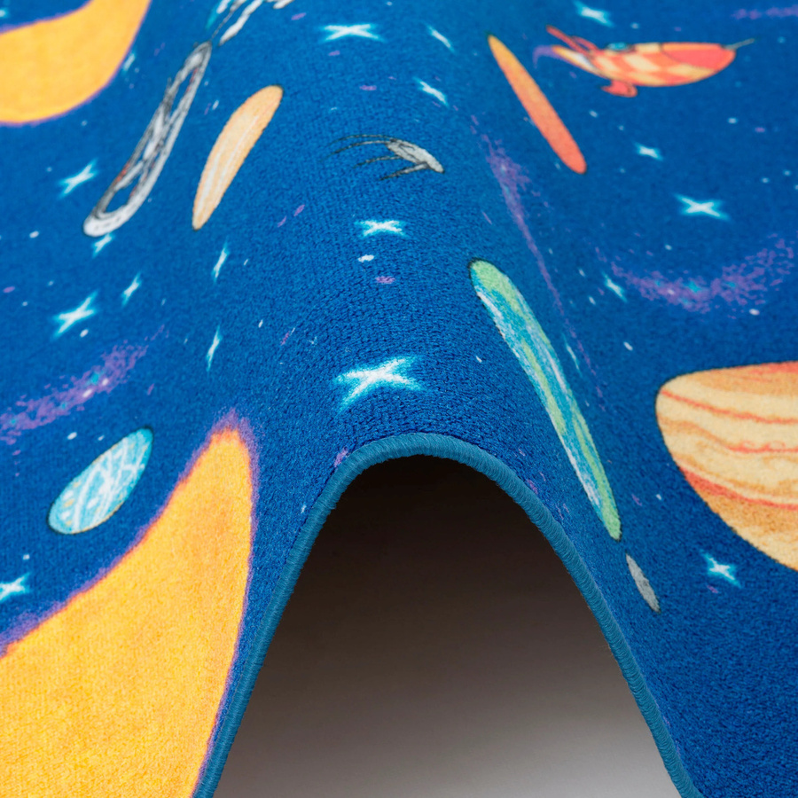 Snapstyle Kinder- und Spielteppich mit Motiv in Blau und Multicolour, handgefertigt aus Polypropylen, pflegeleicht und unterfahrbare Fußbodenheizung geeignet - Bild 2