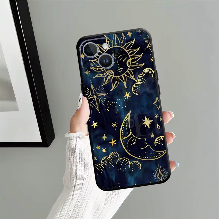 MINISO Handyhülle mit Sternen und Mondmuster in Schwarz für iPhone Modelle - Bild 2