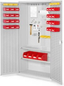 Kappes Werkzeugschrank RasterPlan Mod. 5 mit Türen und Schlitzplatten innen, Grau, B: 41,0 cm, H: 80,0 cm, T: 195,0 cm - Bild 1