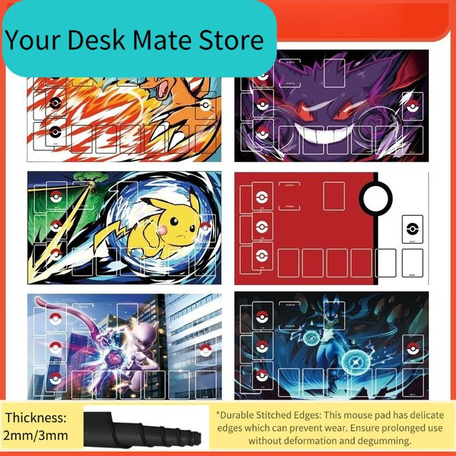 Potdemiel Pokémon-Karten-Spielmatte, Anti-Rutsch, Bunt / Mehrfarbig - Bild 1
