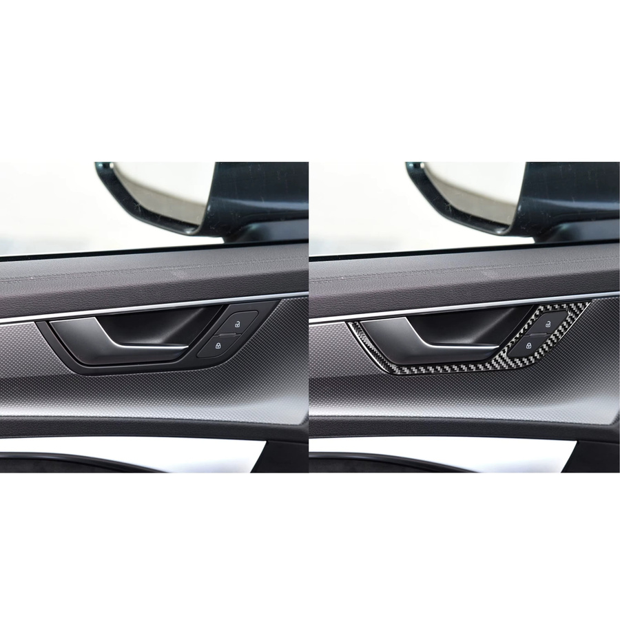 Carbon-Faser Innentürgriff Schalterabdeckung für Audi A6 A7 C8 2019-2024 in Schwarz - Bild 2