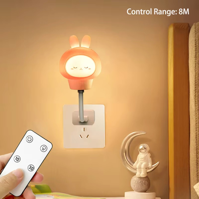 GGbingo LED Nachtlicht mit Fernbedienung und USB-Anschluss, Niedrige Cartoon-Nachtlampe in Weiß für das Kinderzimmer - Bild 3