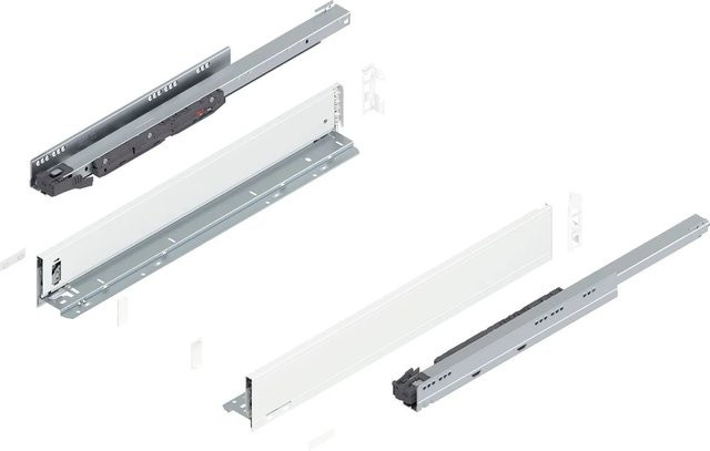 Blum Legrabox Pure Set Schubladenauszug Tip-On Vollauszug Seidenweiß, Tiefe: 600 mm, 1 Paar - Bild 1
