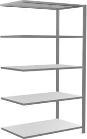 Schulte Anbauregal Büro-Steckregal MULTplus150, verzinkter Stahl, Grau, 5 Fachböden, B/H/T: 180 x 180 x 60 cm - Bild 1