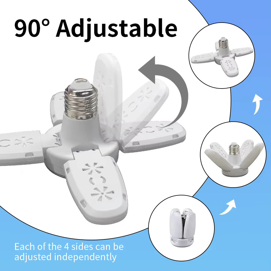 GGBEE E27 LED-Glühbirne mit verstellbaren Lüfterflügeln, 28 W, Weiß, CCT-Steuerung - Bild 2