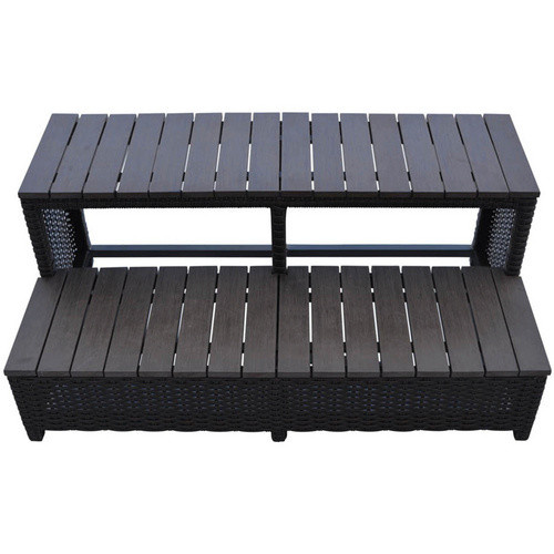 Canadian Spa Whirlpool Treppe in Braun für quadratische Whirlpools mit 2,4 m Länge, B/T/H: 130 x 56 x 43 cm - Bild 4