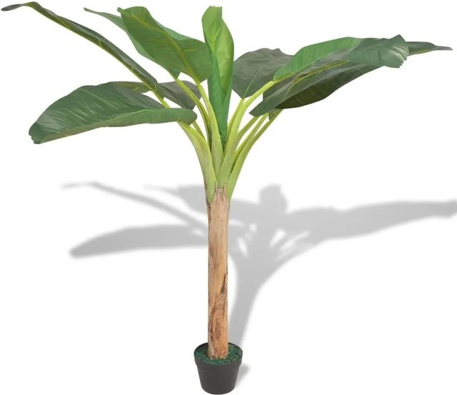 furnicato Künstlicher Bananenbaum in Grün mit Topf, Höhe: 150 cm - Bild 1