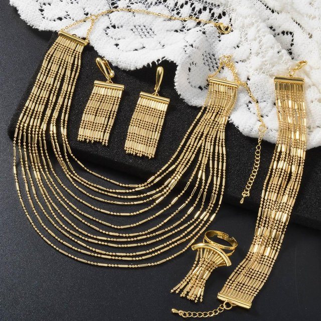 Lucky Star Jewelry Schmuck-Set, 18k vergoldet, Messing, Zirkonia, Unisex - Bild 1