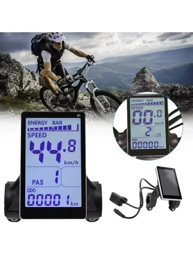 OUXI V8 Elektrofahrrad-Display für Fat E-Bike 1.0/2.0/3.0/4.0 Version, 24V-60V 500W LCD Armaturenbrett Ersatz, Schwarz - Bild 6
