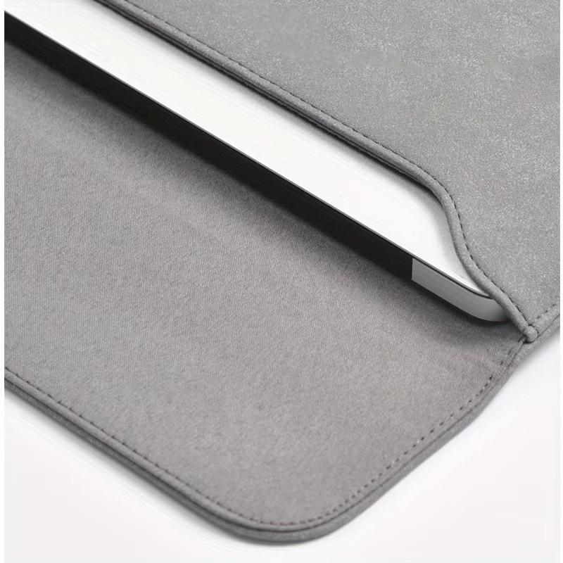 Laptoptasche aus PU Leder für Apple MacBook Air 13, Air 15 sowie MacBook Pro 14 und 16 Zoll in Grau - Bild 4