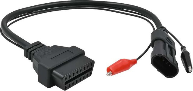 Aermotor OBD2 Diagnosekabel 3 Pin auf 16 Pin Adapter für Fiat, Lancia und Alfa Romeo in Rot und Schwarz - Bild 1