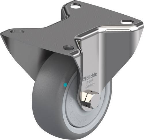 Blickle BX-TPA 80KFD Bockrolle aus Edelstahl in Silber und Grau mit 80 mm Rad-Durchmesser und 100 kg Tragfähigkeit - Bild 1