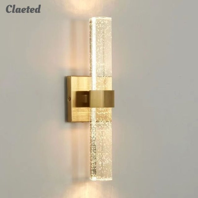 Claeted Kristall-Wandleuchte in Gold/Messing mit warmweißem Licht für Wohnzimmer und Schlafzimmer - Bild 1