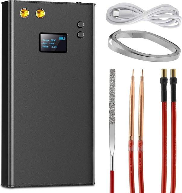 Rbefeuly Punktschweißgerät Schwarz, Tragbares Wiederaufladbares Punktschweißgerät mit 7500mAh Akku - Bild 1