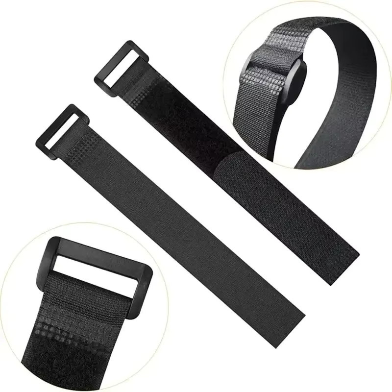 Wiederverwendbare selbstklebende Nylon-Kabelbinder mit Klettverschluss in Schwarz für Yoga-Matten und Fracht - Bild 4